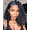  13x4 Lace Front Fluffy Kinky Curly Afro Black 16 Inch Shoulder Length Wig ,YS942