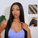 YSwigs 13x4 HD Lace Wigs Silky Straight Block Wig With Optional Replaceable Tops Secure Zipper Wigs,YS17