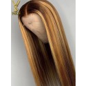 YSwigs Highlight Silky Straight 13x6 Lace Front Human Hair Wigs For Women, DS15