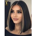 Back to School Sale 5x5 Closure Highlight Bob Wig Human Hair 10 inch Short Bob Wig Glueless Wigs Transparent Lace Wig150%,YS812