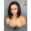 YSwigs Bob Brazilian Human Virgin Hair Swiss Lace Glueless C-part Lace Front Wigs WW05 