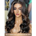 Wig Trend 2023 Highlight Chocolate Brown Wig Body Wave Human Hair Wigs Transparent Lace Front Wig Pre Pluck , WT30