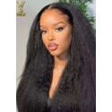 7x5 Glueless Lace Black Kinky Straight Wig With Bleached Knots.YS941