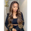 YSwigs Natural Wave 13x6  Lace Frontal Wigs Brazilian Human Hair Pre Plucked Undetectable Dream HD Lace Bleached Knots GX724