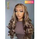 YSwigs 5*5 HD Lace Raw Materials Blonde Ombre Wig Body Wave 24inch 180%,YS485