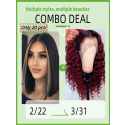 2 Wigs,Brazilian Hair 360 HD Lace Wigs Deep Curly & Bob  wig HD Lace  Wigs Pre Plucked,BTS94