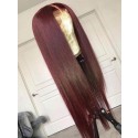 YSwigs Layer Straight 13x6 HD Undetectable Lace 99j Color Human Hair Lace Front Wig BT-7