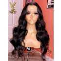 YSwigs Natural Wave Undetectable HD Lace 13X6 frontal Lace Human Hair Wig, LC05