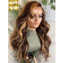 YSwigs 180% Density Highlight Body Wave Human Hair Wigs Undetectable Dream HD lace With Baby Hair  HXQ003