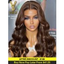 YSwigs 5x5 Undetectable HD Lace Brown Hair Virgin Brazilian Human Hair Wig CLS-12