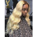 YSwigs Dark Root Ombre #613 Natural Wave Lace Front Virgin Human Hair Wigs GX121