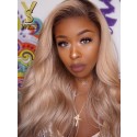 Wear and go Glueless 007 Lace Virgin Human Hair Wigs,YSwigs Dark Root Ombre  Blonde Lace Closure 7x6  Wig, YS017