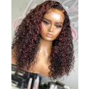 YSwigs Highlight Color Curly Human Hair Full Lace Wigs for Black Women GX327