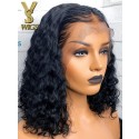 YSwigs Short Bob Human Hair Wigs New Kinky Curly Lace Front Wig YS717