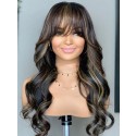 YSwigs Undetectable Dream 13×6 HD Lace Body Wave Virgin Human Hair Highlight  Wig With Bangs GX021