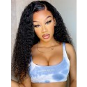 YSwigs Water Wave Brazilian Virgin Hair Swiss Lace Glueless 4x4 Lace Closure Wig WW01