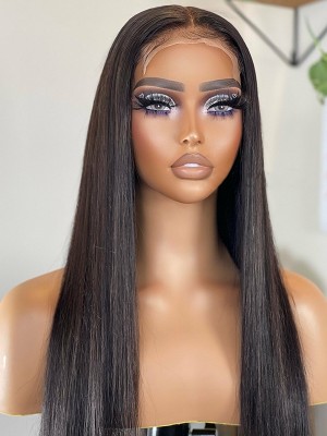 YSwigs Flash Sale 4×4 Medium Brown Lace Wig Straight Human Hair YS028