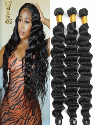YSWIGS high quality  3A bundles 100% Remy Human Hair  water wave bundles,YS613
