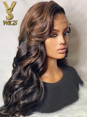 YSwigs Natural Wave Brazilian Virgin Hair Swiss Lace Glueless 4x4 Lace Closure Wig WW03