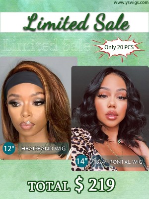 YSwigs Combo Sale HD Lace Body Wave & Highlight Color Headband Wig SS-3