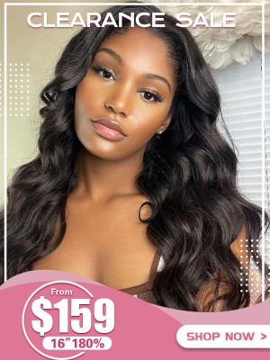 Yswigs Virgin Human Hair 13x6 Transparent Lace Bouncy Body Wave Lace Wig PRE03