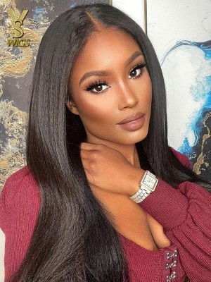 Silky Straight HD Transparent 4x4 Lace Closure Wigs Human Hair for Black Women Brazilian Virgin Glueless Straight Lace Front Wigs Pre-Plucked with Baby Hair ,YS939