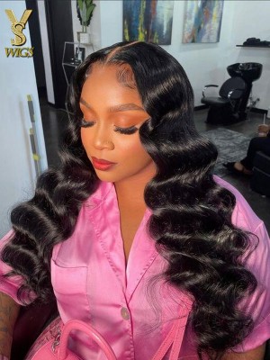 Loose Wave Lace Front Wigs Human Hair 13x4 HD Transparent Loose Deep Wave Human Hair Lace Front Wigs for Black Women 180% Density Glueless Wigs Human Hair Pre Plucked with Baby Hair,YS446