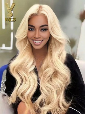 Pre Cut 613 Ash Blonde Colored Wear GO Glueless 8x6 Lace Closure 180% Blonde Color Perfect Summer Wig，YS489