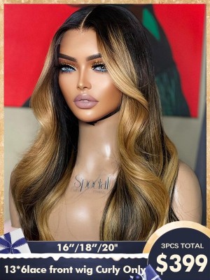 3wigs Total 399$  Body Wave Highlights 13*6 lace front wig,YS481