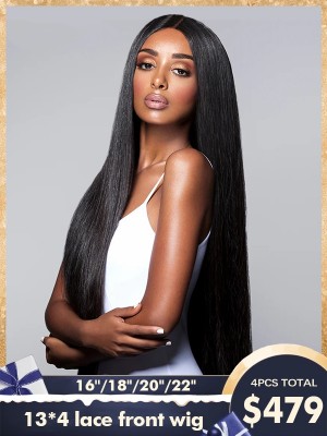 4 wigs Total $459 13*4 lace front wig natural straight Beautiful long human hair wig ,YS04