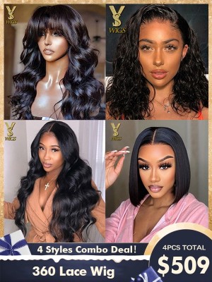 4wigs 1# 4 Styles 360  Lace Wig Total 509$,DS11