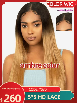 natural straight  Brazilian Remy Hair Pre-plucked Hairline with Baby Hair ombre black with brown Human Hair Wigs Highlight Color,YS450