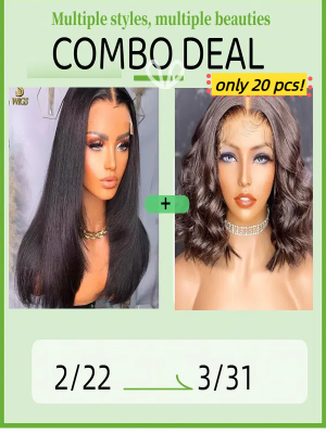 2 Wigs,Brazilian Hair natural straight 13x6 HD Natural Color layered cut  & curly lace front wig 180% Density Glueless Wigs Pre Plucked,BTS92
