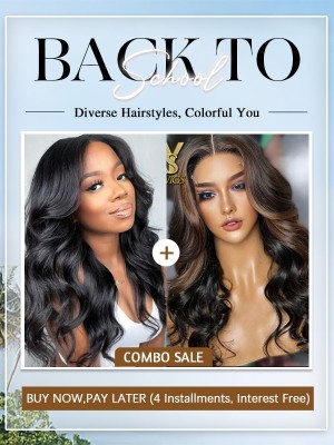 2 Wigs,Brazilian Hair Body wave 13x6 HD Natural Color & Highlight Color lace front wig Transparent Lace 150% Density Glueless Wigs Pre Plucked,BTS92
