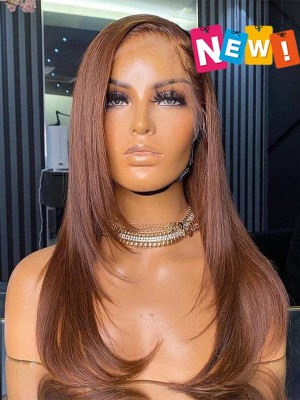 YSwigs Undetectable Dream HD Lace Pre Plucked Light Brown Sliky Straight Lace Front Wigs for Black Women YS003