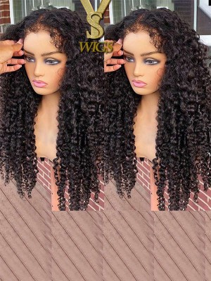 YSwigs 4C Curly Baby Hair Realistic Edges 13x4 Deep Curly HD Lace Front Wig NEW07