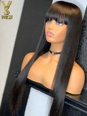 Long Black Silky Straight Virgin Brazilian Human Hair Wig 13x6 HD wigs for summer, YS608