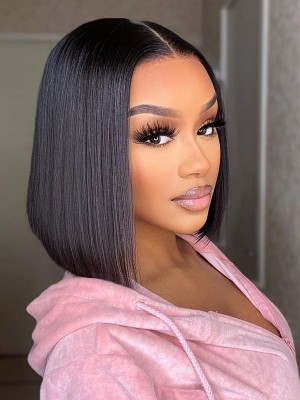 YSwigs Short Bob Wigs Straight Pre Pluck With Baby Hair 13x6 HD Lace Front Wig Glueless Lace Wig GX02083