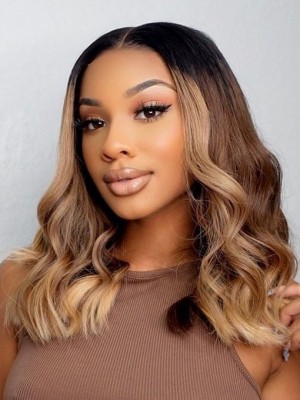 YSwigs HD Lace Wig Ombre Body Wave Pre Plucked Human Hair 360 Lace Wig