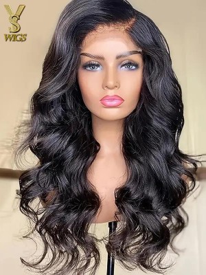 Wear and Go Body Wave Glueless 007 Lace Closure Wigs 7x6 Human Hair Wigs 180% Density, YS606