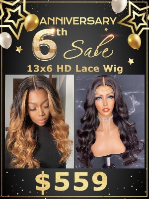 YSwigs Anniversary Sale Feather Bangs BW 13X6 HD Lace Wig With Pre-plucked YA04