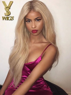 YSwigs Dark Root Ombre Blonde 180% Density Lace Front Virgin Human Hair Wigs GX1022 DS4