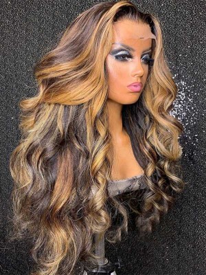 YSwigs Mixed Color Straight Undetectable Dream HD Lace Human Hair Full Lace Front Wigs WD013