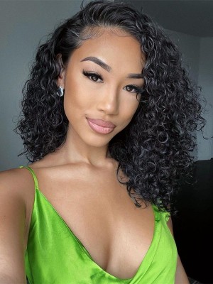 YSwigs Pre Plucked High Quality Curly Bob HD Lace Front Wig YS818