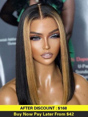 YSwigs Silky Straight Bob Undetectable Dream HD Lace Human Hair 13x6  Lace Front Wigs GX02082
