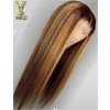 YSwigs Highlight Silky Straight 13x6 Lace Front Human Hair Wigs For Women, DS15