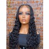 Deep Wave 13X6 Transparent Lace Front Wigs Brazilian 10A Grade Deep Curly Human Hair Wigs for Black Women Pre Plucked with Baby Hair Natural Black 180% Density,YS807