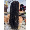 YSwigs Human Hair Full Lace Braided Wig Tangleless synthetic hair Braids with Human Hair Curls,YS463