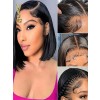 Buy 1 send 1 free wigs YSwigs human hair 12inch bob wigs lace front wig 150%,YS472