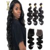 YSwigs Brazilian Virgin Body Wave Hair 3 Bundles+1 5x5 Hair Closure Human Hair  HXQ333